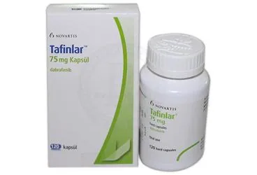 TAFINLAR 75 MG 120 KAPSUL (dabrafenib) kutusu, kapsül. Üretici: NOVARTİS SAĞLIK GIDA VE TARIM ÜRÜNLERİ SANAYİ VE TİCARET ANONİM ŞİRKETİ.