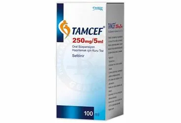 Sefdinir içeren süspansiyon: TAMCEF 250 MG/5 ML SUSPANSIYON HAZIRLAMAK ICIN KURU TOZ 100 ML ambalajı. Üretici: CELTİS İLAÇ SANAYİ VE TİCARET ANONİM ŞİRKETİ.
