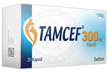 TAMCEF 300 MG KAPSUL ambalajı, kapsül formunda sefdinir içerir. Üretici: CELTİS İLAÇ SANAYİ VE TİCARET ANONİM ŞİRKETİ.