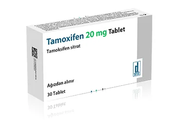 TAMOXIFEN 20 MG 30 TABLET (tamoksifen sitrat) ürün ambalajı, tablet. Üretici: DEVA HOLDİNG ANONİM ŞİRKETİ.