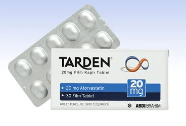 TARDEN 20 MG 30 FİLM TABLET ambalajı, film kaplı tablet formunda atorvastatin içerir. Üretici: ABDİ İBRAHİM İLAÇ SANAYİ VE TİCARET A.Ş.
