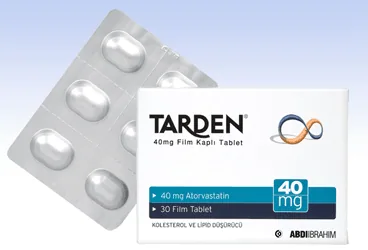 TARDEN 40 MG 30 FİLM TABLET ürün ambalajı, film kaplı tablet formunda atorvastatin içerir. Üretici: ABDİ İBRAHİM İLAÇ SANAYİ VE TİCARET A.Ş.