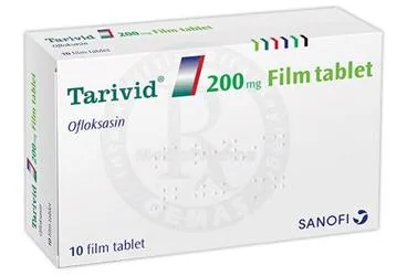 TARIVID 200 MG 10 TABLET kutu fotoğrafı. Ofloksasin içeren tablet. Üretici: SANOFİ SAĞLIK ÜRÜNLERİ LTD. ŞTİ.
