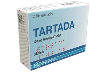 TARTADA 100 MG FILM KAPLI TABLET (30 TB) (erlotinib) kutu fotoğrafı, film kaplı tablet. Üretici: WORLD MEDICINE İLAÇ SAN. VE TİC. A.Ş.
