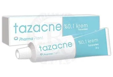 TAZACNE % 0,1 KREM (tazaroten) kutu fotoğrafı, krem. Üretici: PHARMA PLANT İLAÇ SANAYİ VE TİCARET ANONİM ŞİRKETİ.
