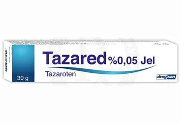 TAZARED %0,05 JEL (30 GR) (tazaroten) kutusu, jel. Üretici: DROGSAN İLAÇLARI SAN. VE TİC. A.Ş.