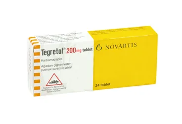 Karbamazepin içeren tablet: TEGRETOL 200 MG 160 TABLET kutu fotoğrafı. Üretici: NOVARTİS SAĞLIK GIDA VE TARIM ÜRÜNLERİ SANAYİ VE TİCARET ANONİM ŞİRKETİ.