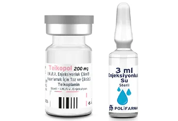 TEIKOPOL 200 MG IM/IV ENJEKSIYONLUK COZELTI HAZIRLAMAK ICIN TOZ VE COZUCU (1 FLAKON+1 AMPUL) (teikoplanin) ambalajı, çözelti. Üretici: POLİFARMA İLAÇ SAN. VE TİC. A.Ş.