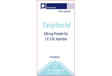 TEIPLACID 200 MG I.V./I.M ENJEKSIYONLUK COZELTI HAZIRLAMAK ICIN LIYOFILIZE TOZ VE COZUCU (teikoplanin) ambalajı, çözelti. Üretici: PHARMADA İLAÇ SANAYİ VE TİCARET A.Ş.