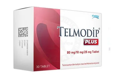 TELMODIP 80 MG/10 MG 28 TABLET ambalajı. Amlodipin + telmisartan içeren tablet. Üretici: NEUTEC İLAÇ SANAYİ TİCARET ANONİM ŞİRKETİ.