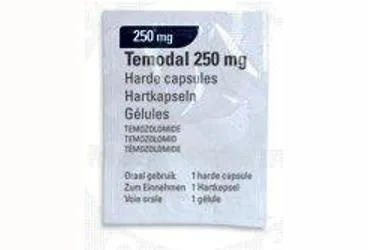 Temozolomid içeren kapsül: TEMODAL 250 MG SERT KAPSUL ürün ambalajı. Üretici: MERCK SHARP DOHME İLAÇLARI LTD. ŞTİ.