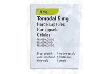 Temozolomid içeren kapsül: TEMODAL 5 MG 5 KAPSUL kutu fotoğrafı. Üretici: MERCK SHARP DOHME İLAÇLARI LTD. ŞTİ.