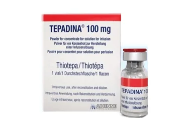 Tiyotepa içeren çözelti: TEPADINA 100 MG IV INFUZYONLUK COZELTI HAZIRLAMADA KULLANILACAK KONSANTRE ICIN TOZ (1 FLAKON) kutu fotoğrafı. Üretici: GEN İLAÇ VE SAĞLIK ÜRÜNLERİ SAN.VE TİC. A.Ş.