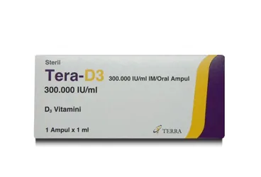 TERA-D3 300.000 I.U./ML IM AMPUL, 50 ADET (vitamin d3) kutusu, ampul. Üretici: TERRA İLAÇ VE KİMYA SAN. TİC. A.Ş.