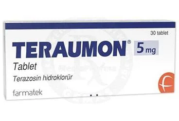 TERAUMON 5 MG 30 TABLET (terazosin) kutu fotoğrafı, tablet. Üretici: FARMA-TEK İLAÇ SANAYİ VE TİCARET A.Ş.