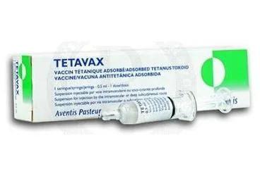 TETAVAX 0,5 ML ENJ. İÇİN SÜSP. 1 KULL. HAZ. ENJEKTÖR ambalajı, enjeksiyonluk ürün formunda tetanoz aşısı içerir. Üretici: SANOFİ PASTEUR AŞI TİC. A.Ş.