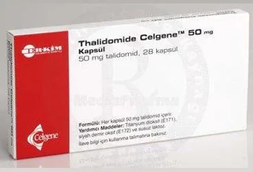 THALIDOMIDE BMS 50 MG SERT KAPSUL (28 KAPSUL) (talidomid) ambalajı, kapsül. Üretici: BRISTOL-MYERS SQUIBB İLAÇLARI INC. İSTANBUL ŞUBESİ.