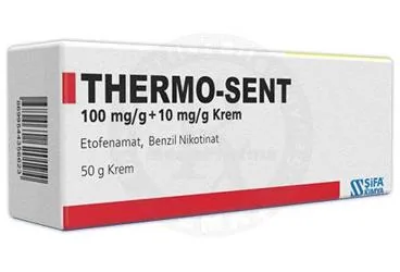 THERMO-SENT 100 MG/G + 10 MG/G KREM (50 G) (etofenamat -topikal) kutu fotoğrafı, krem. Üretici: ŞİFA KİMYA İLAÇ SANAYİ VE TİCARET ANONİM ŞİRKETİ.