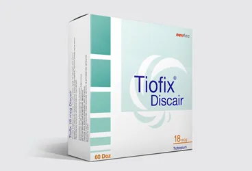 TIOFIX 18 MCG DISCAIR INHALASYON ICIN TOZ 60 DOZ (tiotropium bromür monohidrat) ambalajı, inhalasyon aerosolü. Üretici: NEUTEC İLAÇ SANAYİ TİCARET ANONİM ŞİRKETİ.