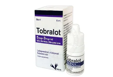 Loteprednol + tobramisin - oftalmik içeren süspansiyon: TOBRALOT 5 MG + 3 MG / ML GOZ DAMLASI , SUSPANSIYON ürün ambalajı. Üretici: VEM İLAÇ SAN. VE TİC. ANONİM ŞİRKETİ.