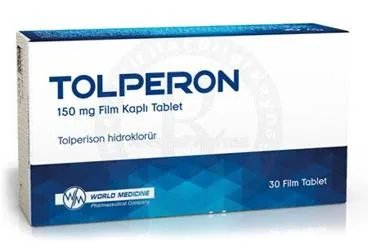 TOLPERON 150 MG FILM KAPLI TABLET (30 ADET) ambalajı, film kaplı tablet formunda tolperizon içerir. Üretici: WORLD MEDICINE İLAÇ SAN. VE TİC. A.Ş.