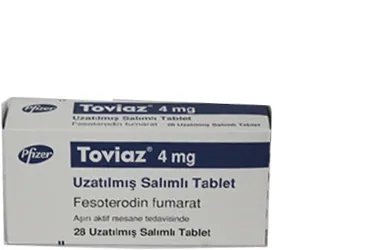 TOVIAZ 4 MG 28 UZATILMIS SALIMLI TABLET ürün ambalajı, tablet formunda fesoterodin içerir. Üretici: PFİZER PFE İLAÇLARI ANONİM ŞİRKETİ.