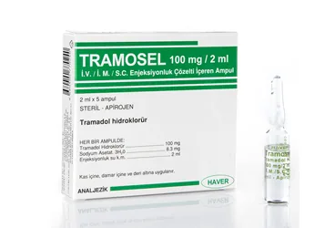 Tramadol hcl içeren çözelti: TRAMOSEL 100 MG/2 ML IV/IM/SC ENJEKSIYONLUK COZELTI ICEREN 5 AMPUL kutu fotoğrafı. Üretici: HAVER FARMA İLAÇ ANONİM ŞİRKETİ.