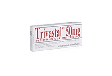 TRIVASTAL 50 MG RETARD 30 TABLET ürün ambalajı. Piribedil içeren tablet. Üretici: SERVIER ILAÇ VE ARAŞTIRMA A.S.