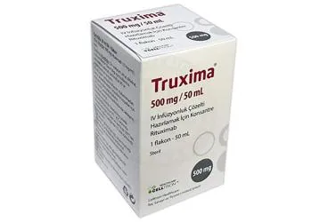 TRUXIMA 500 MG/50 ML IV INFUZYON ICIN KONSANTRE COZELTI ICEREN FLAKON (rituksimab) ambalajı, çözelti. Üretici: CELLTRION HEALTHCARE İLAÇ SANAYİ VE TİCARET LİMİTED ŞİRKETİ.