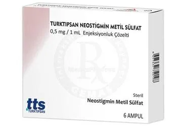 TURKTIPSAN NEOSTIGMINE METIL SULFAT 0,5 MG/1 ML ENJEKSIYONLUK COZELTI 6 AMPUL (neostigmin metil sülfat) ürün ambalajı, çözelti. Üretici: TURKTIPSAN SAĞLIK TURİZM EĞİTİM VE TİCARET A.Ş.