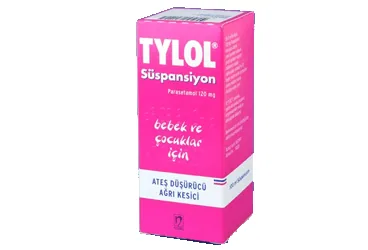 TYLOL 120 MG / 5 ML PEDIATRIK 100 ML SUSPANSIYON (parasetamol) kutu fotoğrafı, süspansiyon. Üretici: NOBEL İLAÇ SAN. VE TİC. A.Ş.