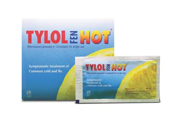 TYLOLFEN HOT 500 MG + 10 MG + 4 MG / 20 G TEK KULLANIMLIK ORAL COZELTI HAZIRLAMAK ICIN TOZ (12 POSET) (fenilefrin kombinasyon) ürün ambalajı, çözelti. Üretici: NOBEL İLAÇ SAN. VE TİC. A.Ş.