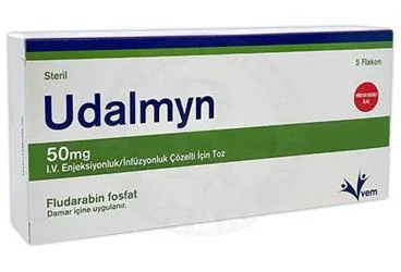 UDALMYN 50 MG I.V. ENJEKSIYONLUK/INFUZYONLUK COZELTI ICIN TOZ (5 FLAKON) (fludarabin fosfat) ambalajı, çözelti. Üretici: VEM İLAÇ SAN. VE TİC. ANONİM ŞİRKETİ.