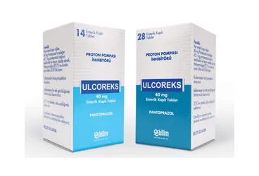ULCOREKS 40 MG 14 ENTERİK KAPLI TABLET ürün ambalajı, tablet formunda pantoprazol içerir. Üretici: BİLİM İLAÇ SANAYİİ VE TİCARET A.Ş.