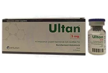 ULTAN 5 MG IV İNFÜZYONLUK ÇÖZELTİ HAZIRLAMAK İÇİN LİYOFİLİZE TOZ kutu fotoğrafı. Remifentanil içeren çözelti. Üretici: CENTURİON İLAÇ SANAYİ VE TİCARET ANONİM ŞİRKETİ.