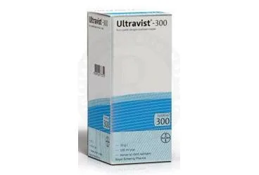 ULTRAVIST 300 100 ML ŞİŞE ürün ambalajı. Etkin maddesi iopromide. Üretici: BAYER TÜRK KİMYA SAN. LTD. ŞTİ.
