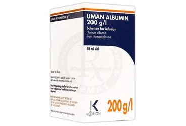 UMAN ALBUMIN 20 G/100 ML 50 ML IV INFUZYON ICIN COZELTI ICEREN FLAKON (human albumin) ambalajı, çözelti. Üretici: KEDRİON BETAPHAR BİYOFARMASÖTİK İLAÇ SANAYİ VE TİCARET ANONİM ŞİRKETİ.