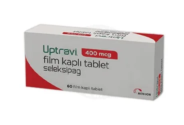 UPTRAVI 400 MCG 60 FILM KAPLI TABLET kutusu, film kaplı tablet formunda seleksipag içerir. Üretici: JOHNSON AND JOHNSON SIHHİ MALZEME SANAYİ VE TİCARET LİMİTED ŞİRKETİ.