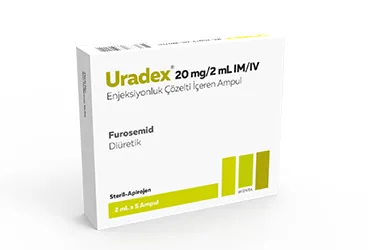 URADEX 20MG/2 ML IM/IV ENJEKSIYONLUK COZELTI (5 ADET) ambalajı, çözelti formunda furosemid içerir. Üretici: MENTA PHARMA İLAÇ SANAYİ VE TİCARET ANONİM ŞİRKETİ.