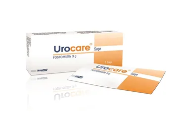 UROCARE 3 G GRANUL ICEREN SASE (fosfomisin) ürün ambalajı, saşe. Üretici: DROGSAN İLAÇLARI SAN. VE TİC. A.Ş.