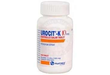 UROCIT-K(10 MEQ) 1080 MG 100 KONTROLLÜ SALIM TABLETİ (potasyum sitrat) kutusu, tablet. Üretici: AYMED İLAÇ.SAN.TİC.LTD.ŞTİ.