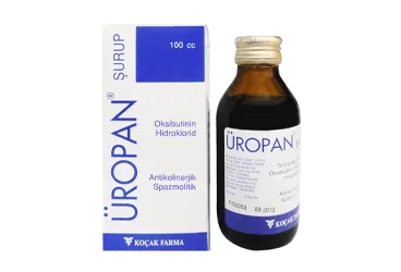 UROPAN 5 MG 100 ML SURUP (oksibutinin hcl) ambalajı, şurup. Üretici: KOÇAK FARMA İLAÇ VE KİMYA SANAYİ A.Ş.