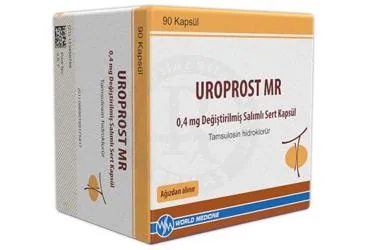 Tamsulosin hcl içeren kapsül: UROPROST MR 0,4 MG DEGISTIRILMIS SALIMLI SERT KAPSUL (90 KAPSUL) kutu fotoğrafı. Üretici: WORLD MEDICINE İLAÇ SAN. VE TİC. A.Ş.