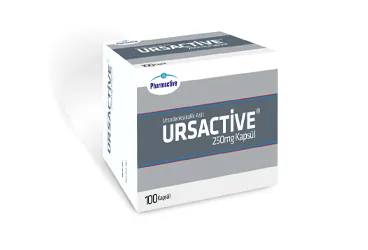 URSACTIVE 500 MG 100 FILM KAPLI TABLET (ursodeoksikolik asit) kutu fotoğrafı, film kaplı tablet. Üretici: HUMANİS SAĞLIK ANONİM ŞİRKETİ.