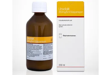 URSOFALK 250 MG/5 ML 250 ML SÜSPANSİYON (ursodeoksikolik asit) kutu fotoğrafı, süspansiyon. Üretici: ALİ RAİF İLAÇ SANAYİ A.Ş.