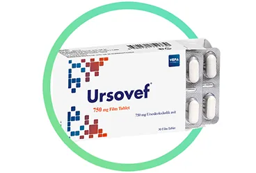 URSOVEF 750 MG 30 FILM KAPLI TABLET ürün ambalajı, film kaplı tablet formunda ursodeoksikolik asit içerir. Üretici: VEFA İLAÇ SANAYİ VE TİCARET ANONİM ŞİRKETİ.