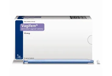 VAGIFEM 10 MCG FILM KAPLI VAJINAL TABLET ambalajı. Estradiol -vajinal içeren tablet. Üretici: NOVO NORDISK SAĞLIK ÜRÜNLERİ TİCARET LİMİTED ŞİRKETİ.