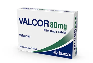 VALCOR 80 MG 28 FILM TABLET (valsartan) kutu fotoğrafı, film kaplı tablet. Üretici: İLKO İLAÇ SAN. VE TİC. A.Ş.