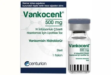 Vankomisin hcl içeren çözelti: VANKOCENT 500 MG IV INFUZYONLUK COZELTI HAZIRLAMAK ICIN LIYOFILIZE TOZ kutusu. Üretici: CENTURİON İLAÇ SANAYİ VE TİCARET ANONİM ŞİRKETİ.