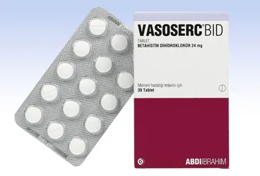 VASOSERC BID 24 MG 30 TABLET ambalajı, tablet formunda betahistin dihidroklorid içerir. Üretici: ABDİ İBRAHİM İLAÇ SANAYİ VE TİCARET A.Ş.